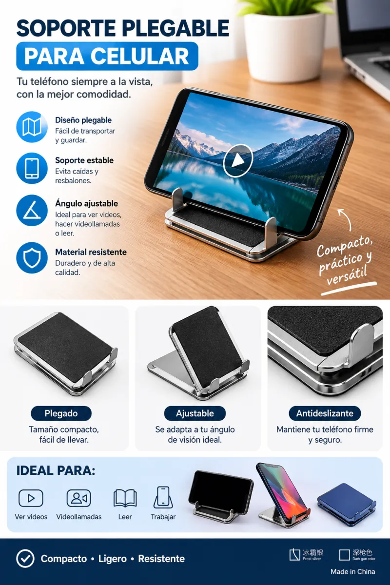 Soporte celular ángulo ajustable