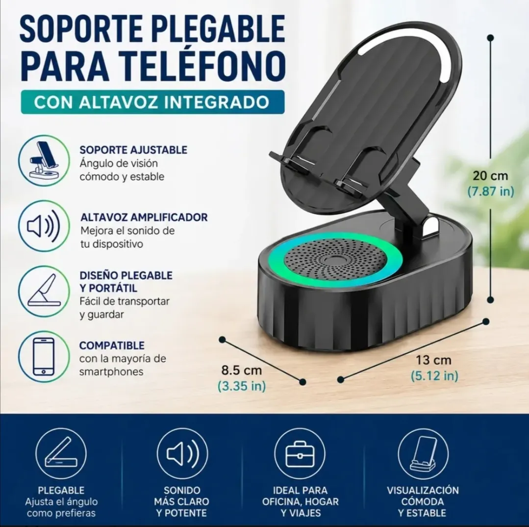Soporte teléfono con parlante